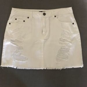 White jean skirt